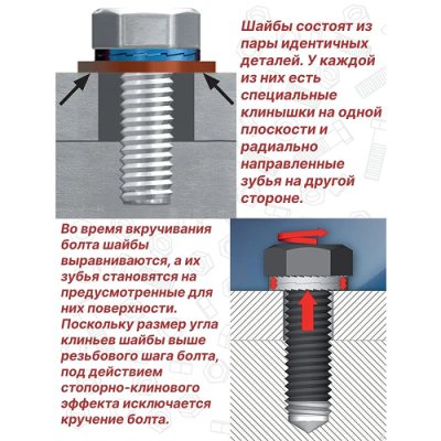 Шайба М8 DIN 25201 Nord-Lock оцинкованная сталь